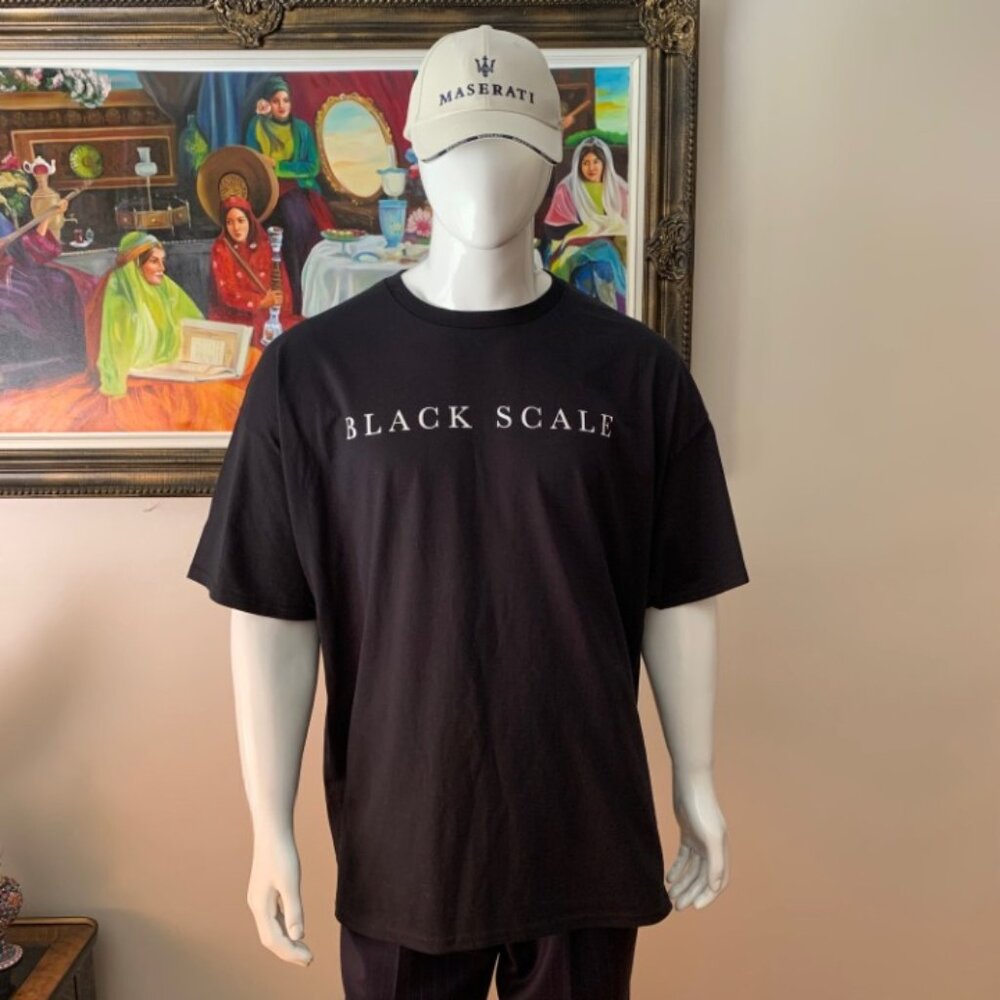 Black Scale Traditional Logo Black T-Shirt